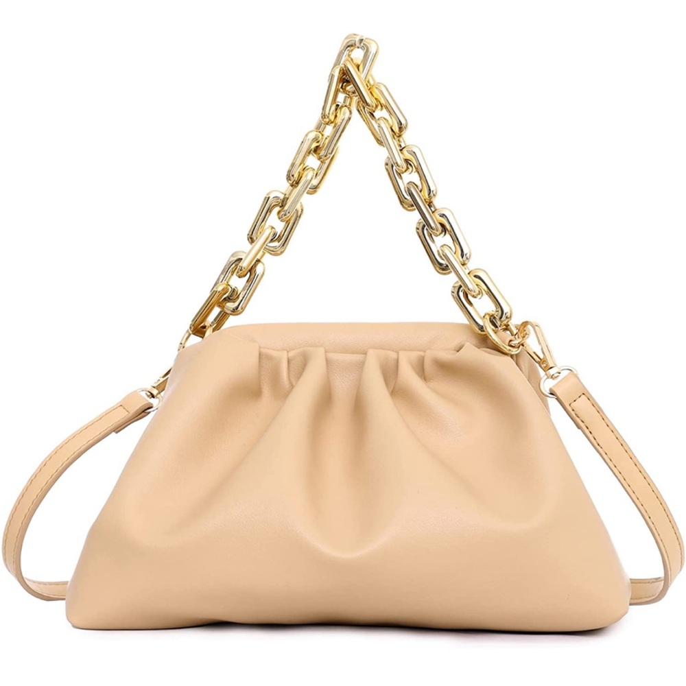 Blush chain link crossbody, clutch purse